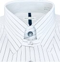 ワイシャツ 長袖 メンズ ドレスシャツ 形態安定 綿高混率 マイクロファイバー ピンストライプ レギュラー タブカラー シャツ ドレスシャツ ビジネス お洒落着 KF2084-2