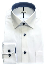 ワイシャツ 長袖 メンズ ドレスシャツ 32ゲージニット シャツ 白 セミワイドカラー ビジネス おしゃれ KF2049-1