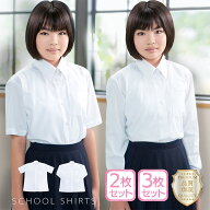 スクールシャツ 女子 長袖 半袖 ノーアイロン 選べる2-3枚セット 制服 学生 シャツ 中学生 高校生 学生シ…