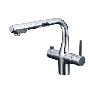 KVK ビルトイン浄水器用 シングルシャワー付混合栓 eレバー センサー 撥水