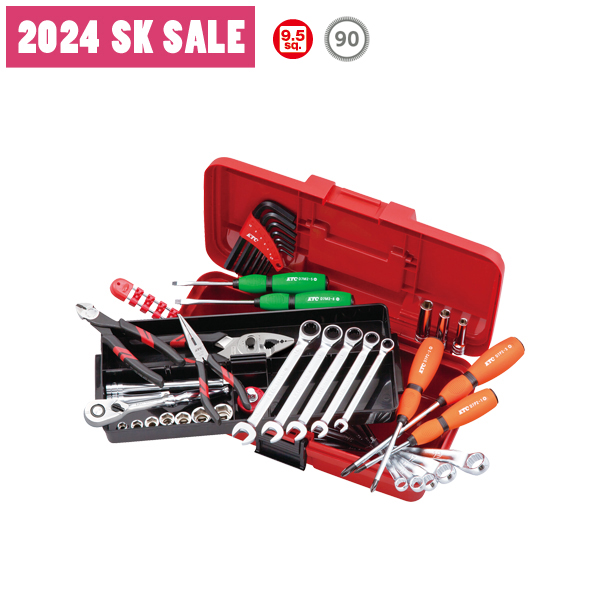 【SK SALE 2024】KTC 片開き樹脂ケースセット レッド SK34024PS