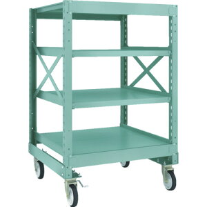 【送料別途】【直送品】TRUSCO R3型ボルト式中量棚W900XD900XH1400 4段 Φ150 ゴムキャスター付 R3-4394-G150