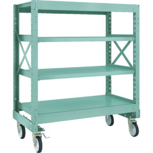 【送料別途】【直送品】TRUSCO R3型ボルト式中量棚W1200XD600XH1400 4段 Φ150 ゴムキャスター付 R3-4464-G150