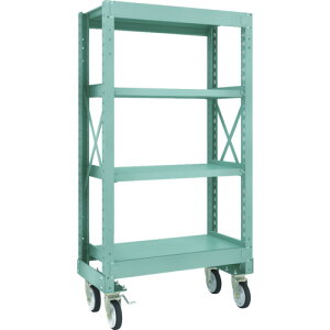 【送料別途】【直送品】TRUSCO R3型ボルト式中量棚W900XD500XH1700 4段 Φ150 ゴムキャスター付 R3-5354-G150