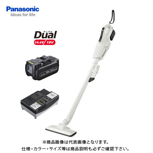 吸込み仕事率最大45W 小型軽量 カプセル式 パナソニック Panasonic 工事用 Dual 5☆大好評 ホワイト 品数豊富！ 18V 5.0Ah電池1個付 充電コードレスクリーナー EZ37A3LJ1G-W