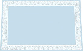 無蛍光和紙テーブルマットレースB　ブルー　TE-M12（100枚入）M [ 和風 和紙 テーブルマット 懐石御膳 和食料理 敷紙 ランチョンマット マット テーブル 料理 : 紙 ]