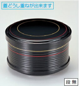 3.6寸 かぶせ切立飯器　朱金線引内黒塗[ 耐熱お椀 食洗機対応 飯器 椀 : 耐熱ABS樹脂 ].【若泉漆器 】