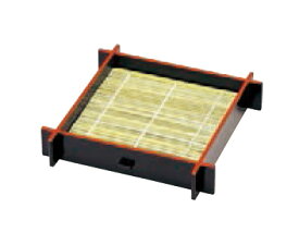 井桁そばザル 黒 天朱 (竹ス付)　〜和のおもてなし〜 ざるそば 皿 器 食器 ザル ざる そば 蕎麦 井桁 業務用 竹ス 和食器 和食 懐石 和風 料理 食膳 ].【 若泉漆器 】