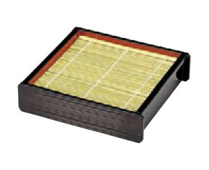 千筋 角ザルそばセイロ 溜内朱 (底板付) (竹ス付) 〜和のおもてなし〜 そばせいろ 蕎麦セイロ そば 器 ザル ざる セイロ せいろ 蕎麦 ソバ ざる蕎麦 ざるそば 蕎麦せいろ 業務用 竹ス 和食器