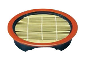 高台型 丸ザルそばセイロ 黒 天朱 (底板付) (本体・ 竹スセット) 〜和のおもてなし〜 そばせいろ 蕎麦セイロ そば 器 ザル ざる セイロ せいろ 蕎麦 ソバ ざる蕎麦 ざるそば 蕎麦せいろ 業務