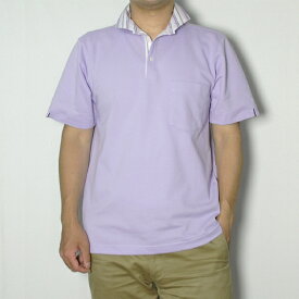 父の日 メンズ ストライプ衿 ポロシャツ 日本製 ゴルフ ゴルフウェア 贈り物 シニア 紳士 男性用 40代 50代 60代 ギフト プレゼント