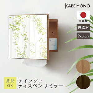 壁掛け 鏡 棚付き 幅242×高242×奥行144cm 日本製 無垢材 ≪ ティッシュディスペンサミラー ≫ 収納棚 壁掛け収納 木製 ティッシュ ストック ミラー付き ティッシュ箱 収納 壁面収納 石膏ボード