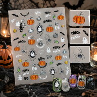 【最大65%OFF・tomoni正規品】ハロウィン ネイルシール 極薄 貼るだけ かぼちゃ おばけ ゴースト 黒猫 魔…