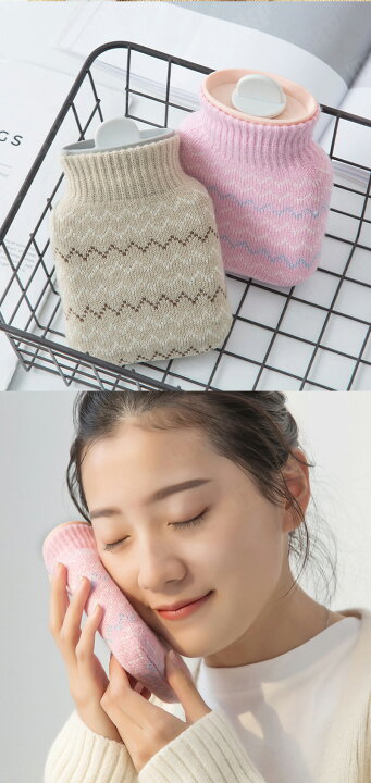 市場 ポイント5倍 あったか 湯たんぽ カイロ ゆたんぽ かわいい 電子レンジ 300ml 可愛い 2個セット ニットカバー レンジ おしゃれ 注水式