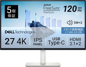 Dell S2725QC 27C` 4K UHD j^[ P_5Nۏ USB Type-C IPS HDR10 VESA}EgΉ sRGB 99% 4ms 120Hz FreeSync Premium HDR10 Xs[J[ c]  f AI PC PS5 S2725QC-A e[N 