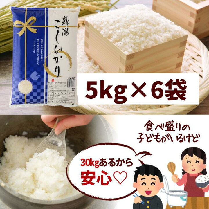 楽天市場】【10月再販予定】 30kg 新潟 コシヒカリ 1等米 米 小分け  