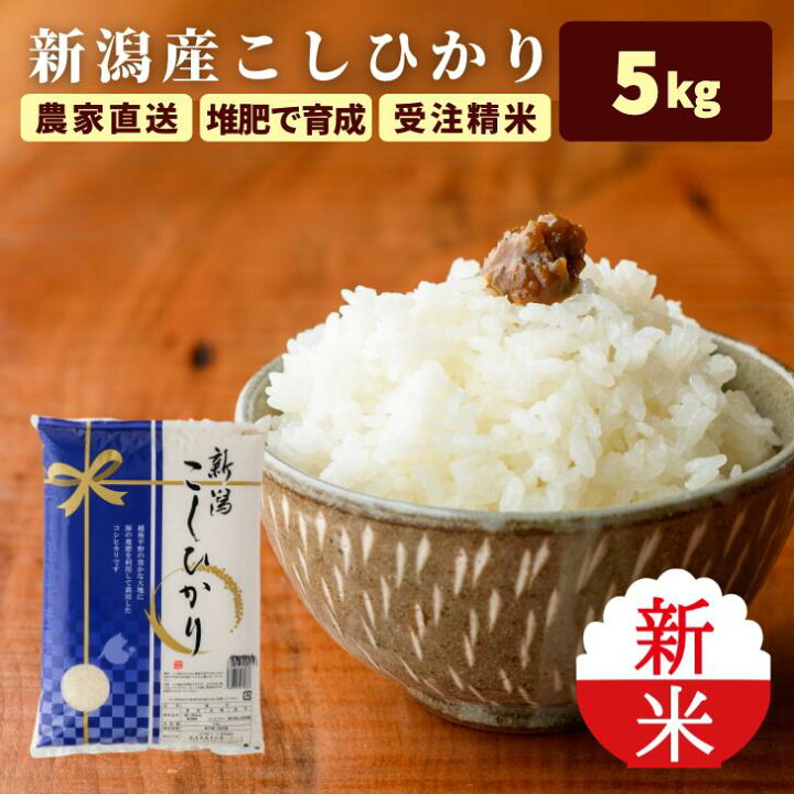 楽天市場】新米 5kg お届け日選べる 新潟 コシヒカリ 米 5kg 1等米  