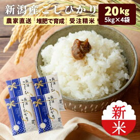 新米 令和7年 20kg 新潟 コシヒカリ 米 5kg×4袋 美味しい 米 減農薬 お米 20キロ こしひかり 新潟産 ギフト niigata 贈答用 農家直送 送料無料 (沖縄離島は除く) こめ コメ 白米 精米 新潟県産 kh r4 r4s 3n 50y 60y gf ssss