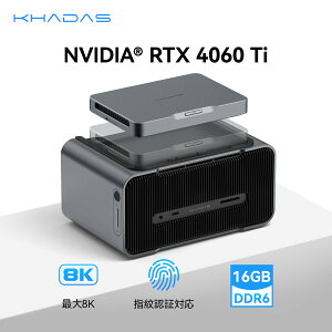 �������� Khadas Mind Graphics 1 GeForce RTX 4060 Ti���� 16GB GDDR6 VRAM �����^eGPU Khadas Mind���� �ƑnMind Link�ڑ���Thunderbolt 4���4�{�� �����X�s�[�J�[�E���u�}�C�N�E�w��F�ؕt�� ��̌^�����\�O���t�B�b