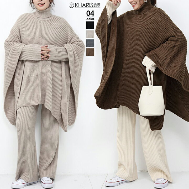 楽天市場】【完売】ポンチョ マント レディース ニット アウター 