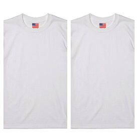 2枚 セット Made in USA ファクトリーブランド BAYSIDE ベイサイド アメリカ製 ハイクオリティー USA 6.1オンス ヘビーウエイト Tシャツ 半袖 綿100% ホワイト メンズ レディース 男女兼用 夏 海 アウトドア イベント キャンプに最適 t-shirt-usa-w2