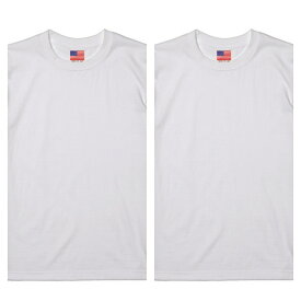 Made in USA ファクトリーブランド BAYSIDE ベイサイド アメリカ製 ハイクオリティー USA 6.1オンス ヘビーウエイト Tシャツ 半袖 綿100% ホワイト 2枚 セット メンズ レディース 男女兼用 夏 海 アウトドア イベント キャンプに最適 t-shirt-usa-w2