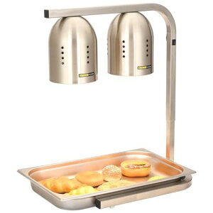 食べ物フードウォーマー、業務用食品ヒートランプ、ヒートランプウォーマー、500ワットポータブルフードウォーマー、高さ調節可能なビュッフェ保温ヒートランプ、ステンレス製2ヘッド食