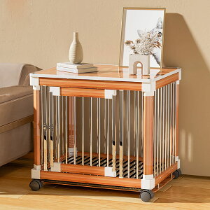 木製ドッグケージ ドッグケージ 中型犬屋根付き犬ケージ ペットケージ カゴ 小型犬 猫 ケージ 犬小屋 室内 移動便利 トレー付き 超小型犬〜中型犬向け フェンスさびない 100×71×74cm スタイル