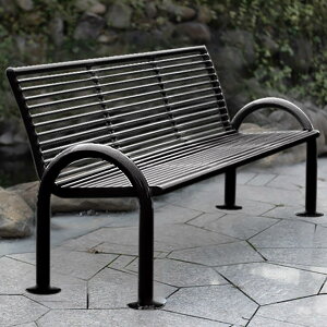 屋外ガーデンベンチ パティオパークベンチ 3人用パティオベンチ 880ポンド 鋳鉄スチールフレーム 屋外ベンチ 背もたれとアームレスト付き 耐候性 防錆 芝生、ポーチ、裏庭、バルコニー用 (C