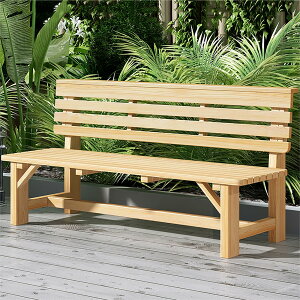 ガーデンベンチ ガーデンチェアガーデンベンチ 屋外 背もたれ付き無垢材屋外ベンチ 全天候型 2〜3人用の全天候型屋外ベンチ 公園 ポーチ パティオ 裏庭用 (Color : Walnut, Size : 150cm/59in)