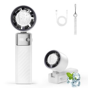 【2025新モデル 夏を涼しく彩る爽風】ハンディファン 手持ち扇風機 強力送風 冷却プレート -20℃瞬間冷却 携帯扇風機 7枚羽根 1〜199段階無段階風量調 5400mAh 充電式 ハンディ扇風機 小型扇風機