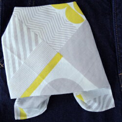 バンダナ 大判 北欧 お弁当 包み カントリー アジアン ヒュッゲ 幾何柄 フィギュアチャート 綿100% インド綿 コットン 綿 グレー イエロー 黄色 GY スカーフ ハンカチ 55cm×55cm