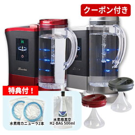 ルルドプレミアム（Lourdes）吸入器セット付 【メーカー1年保証・水素用真空H2-BAG 500ml1個・カニューラ2個 プレゼント 計4個】水素水生成器 水素吸入器