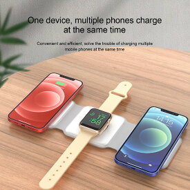 ワイヤレス充電器 3in1 折り畳み式 15W充電 Qi急速充電 持ち運び便利 iPhone14 14Pro 13 13Pro SE3 13mini 12 iPhone12 12Pro 12ProMax Airpods3/2/Pro/AppleWatch8/7/6/5/4/3/2/1/SE 用充電器 軽量 出張 便利
