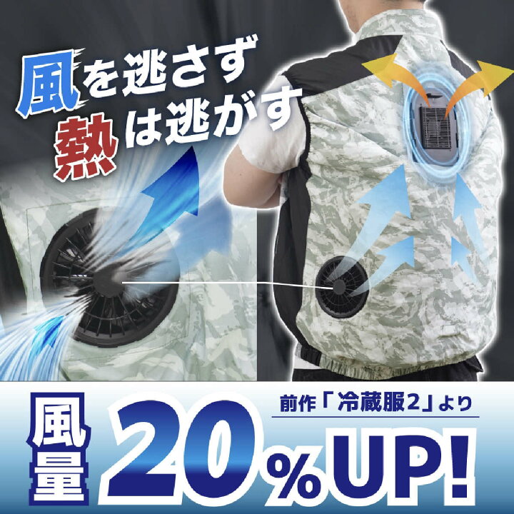楽天市場】圧倒的に冷える「冷蔵服3」ファン付き作業服 ペルチェベスト 