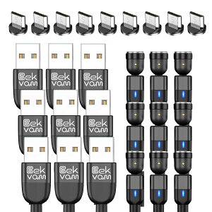 充電ケーブル マグネット式充電ケーブル ケーブル マグネット式 磁石 断線 3WAY Android マルチ タイプc type-c micro Lightning ライトニング l型 L字型 急速 充電 LEDライト Apple iPad iphone15 13mini 12mini SE3