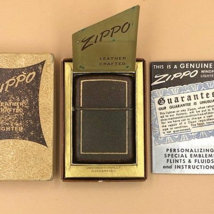 楽天市場】ジッポー ZIPPO ライター フルカバーレザー 未使用 1950年製 