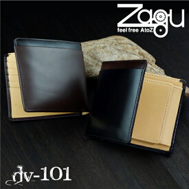 あす楽　Zagu　ザグ　ホースレザーウォレット　DV-101　二つ折財布　メンズ財布