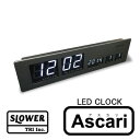 SLOWER　スロウワー　LEDクロック　アスカリ　SLW015　ブラック　電波時計　LED　CLOCK　Ascari　LED時計　掛け時計　置時計