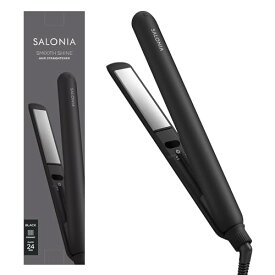 SALONIA サロニア スムースシャイン ストレートヘアアイロン 24mm 【ブラック】 耐熱ポーチ付 SAL23105BK