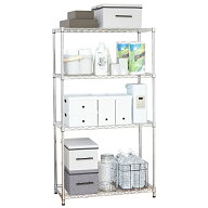 ドウシシャ ラック スチールラック 棚 4段 収納 幅85.5×奥行40.5×高さ151cm 全体耐荷重260kg 軽量 スリ…