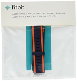 Fitbit フィットビット Versaシリーズ 専用 ウーブンハイブリッドバンド Navy/Orange ネイビー/オレンジ Sサイズ【日本正
