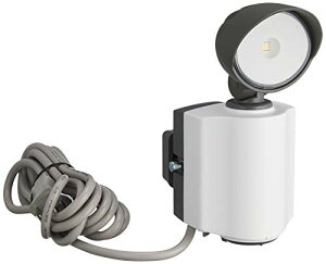 オーム電機 LEDセンサーライト 屋外 防水 1灯 600ルーメン コンセント式 昼白色 セキュリティ 防犯対策 ホワイト(奥行8.9cm/高さ