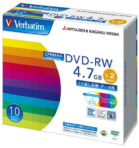 OHP~JfBA Verbatim DVD-RW(CPRM) 4.7GB ԂL^p 1-2{ 5mmP[X 10 DHW47NDP