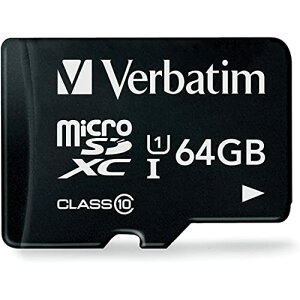 o[xC^(Verbatim) microSD 64GB ő90MB/s UHS-1 U1 class10 ACEI[Ef[^@ɂS