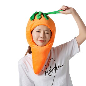 【吉祥寺良品】【送料無料】SNS/動画映え　にんじんのかぶりもの🥕ユニークで可愛いコスプレ帽子｜イベント・販促・誕生日・文化祭・おもしろ仮装に！スーパー・飲食店スタッフ用にも◎