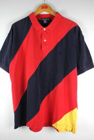 USED!!! NAUTICA / COLOR BLOCK POLO SHIRTS (90'S) / red×navy×yellow