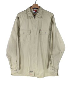 USED!!! TOMMY HILFIGER / ZIP UP SHIRTS JACKET (90'S) / beige