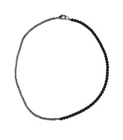 URBAN OUTFITTERS / 2-TONE BEADED NECKRACE / silver×black