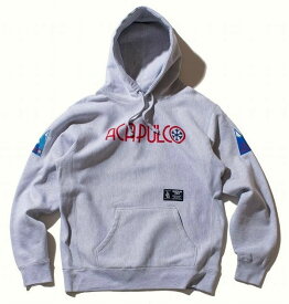 ACAPULCO GOLD / "SKI CLUB" PULLOVER SWEAT HOODIE / heather grey